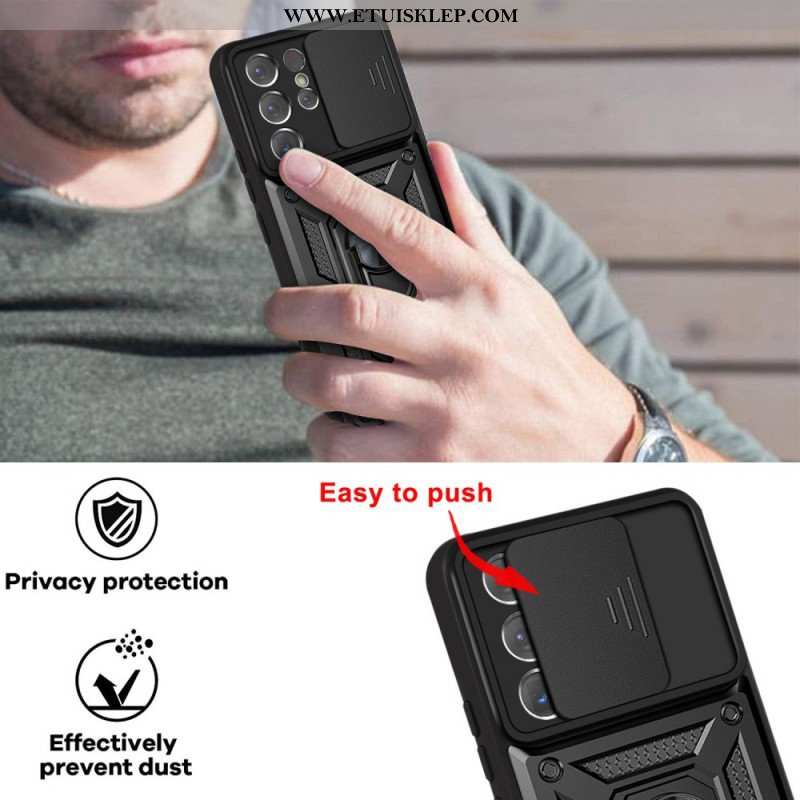 Etui do Samsung Galaxy S21 Ultra 5G Designerski Uchwyt Na Obiektyw I Ochraniacze